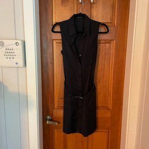 Theory Black Belted Shirt Dress